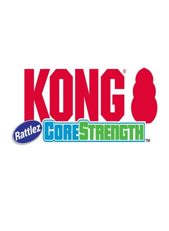KONG CoreStrength Rattlez Ball Dog Toy Blue/Red, Large - Image 5